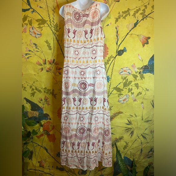 New Anthropologie Harley Embroidered Maxi Dress sz 14 - Picture 7 of 8